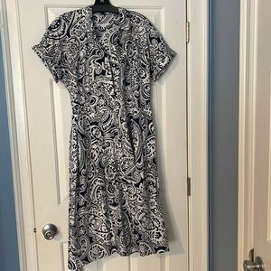 Talbots Poplin Flit and Flare shirt dress size 12